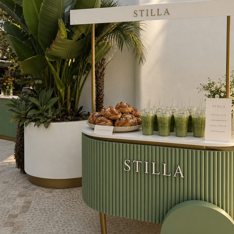 Stilla brand world, matcha cart
